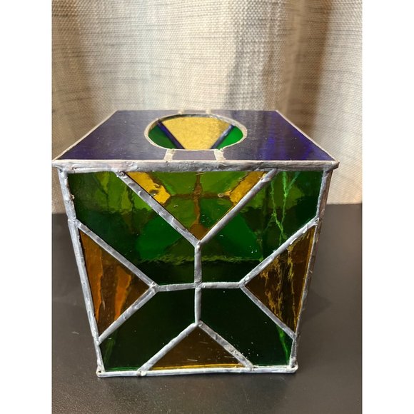 Handmade Stained Glass Tissue Box Holder - Picture 11 of 11